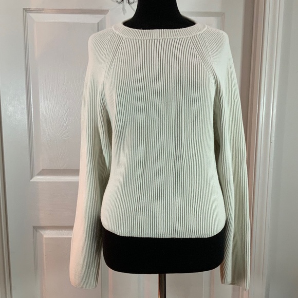 J. Crew White Crew Ribbed Knit Sweater Size XL - Picture 8 of 8